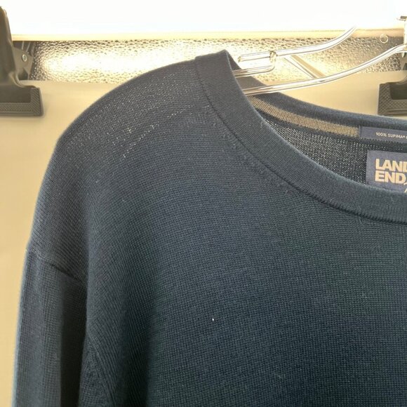 Lands' End Men's Long Sleeve Pullover Sweater Navy Size Large - Picture 4 of 9